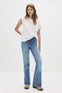 WOMEN'S B-GRADE HIGH-WAIST FLARED JEANS - P&B