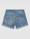 GIRL'S EMB FLORAL SHORTS -GP -(5YEARS)