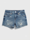 GIRL'S RIPPED DENIM SHORTS -GP -(5-16YEARS)