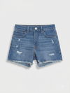 GIRL'S RIPPED DENIM SHORTS -GP -(6-14YEARS)