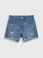 GIRL'S RIPPED DENIM SHORTS -GP -(6-14YEARS)
