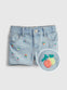 GIRL'S B-GRADE EMB FRUIT SHORTIE SHORT - GP -(12M-4Y)