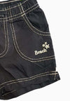 Girl's Black Cotton Beach Short | OVS