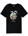 MEN'S BLACK APPLE PRINT CASUAL T-SHIRT|PULL & BEAR