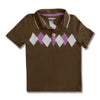BOY'S BROWN CHECK STRIPE POLO | ON