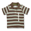 BOY'S BROWN STRIPE POLO | ON-(2Y-4Y)