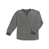 BOYS STRIPE TEE BY GP (4-12 YEARS ) WHITE-CHARCOAL