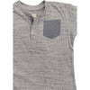 BOYS MELANGE POCKET HENLEY-GREY|COPPER DENIM