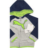 KIDS APPLIQUES HOOD- GREY/NAVY | PM