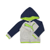 KIDS APPLIQUES HOOD- GREY/NAVY | PM