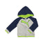 KIDS APPLIQUES HOOD- GREY/NAVY | PM