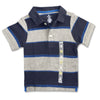 BOY'S GRAY NAVY STRIPE POLO | ON-(12M-5Y)