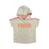 GIRL'S GLITTER TEXT SLEEVELESS HOOD|PM-(2Y-5Y)