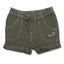 GIRL'S B-GRADE DESERT GREEN COTTON BEACH SHORTS | OVS-(9M-36M)