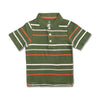BOY'S GREEN STRIPE POLO | ON-(6M-5Y)