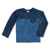 BOYS MELANGE 2 TONE POCKET TEE| COPPER DENIM-(2Y-16Y)