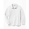 BOY’S FULL SLEEVE PIQUE POLO| GP - WHITE- (4Y-16Y)