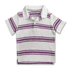 BOY'S WHITE PURPLE STRIPE POLO | ON-(12M-4Y)