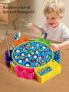 Fishing Game Play Set - 45 Magnetic Fish, 8 Poles, Rotating Board