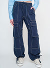 LADIES B-GRADE CONTRAST CARGO PANT - P&B
