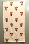 Kids Highland Cow Printed Towel