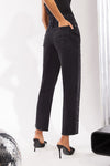 LADIES DIAMANTE STRAIGHT LEG JEANS - TW