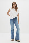 WOMEN'S B-GRADE HIGH-WAIST FLARED JEANS - P&B