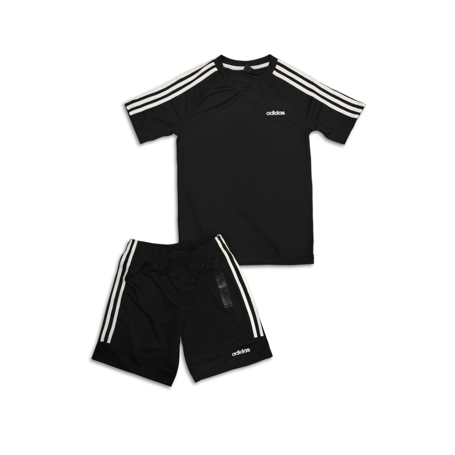 KIDS 3-STRIPE SHORT SET ADI-(7Y-14Y) – EB4L - Main Image