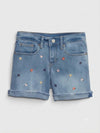 GIRL'S EMB FLORAL SHORTS -GP -(5YEARS)