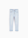 GIRL'S SKINNY JEANS WITH FRAYED HEMS | ZR-(5Y-10Y)