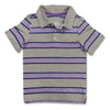 BOYS GREY-PURPLE JERSEY POLO BY ON-( 4&5YRS)